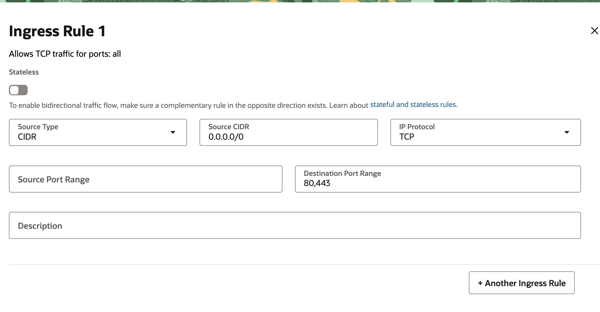 n8n oci ingress rules
